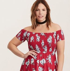 Floral Hi-lo Challis Smock Dress Torrid size 4